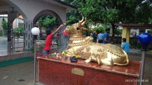  कपलेश्वर नाथ महादेव मन्दिर रहेको नन्दी ।